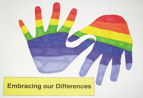 Rainbow of Hope in the Hands of All People 